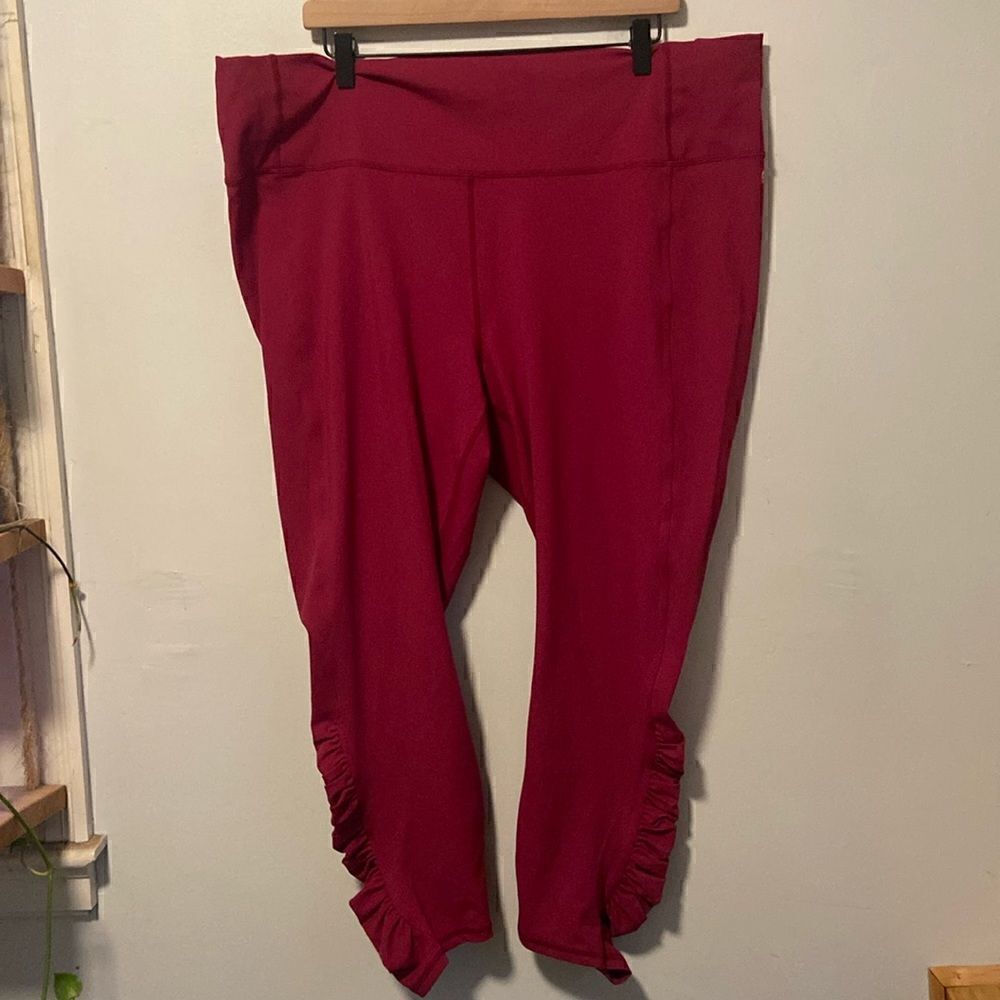 Fabletics Maroon PureLuxe Ruched High Waist Leggings Size 4X